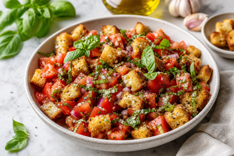 A finished serving of Bruschetta Salad