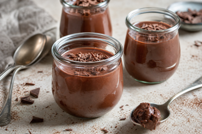 A finished serving of Chocolate Pudding Pots