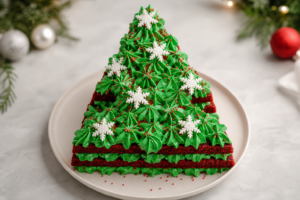 Red Velvet Christmas Tree Cake